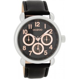 OOZOO Timepieces 42mm Black Leather Strap C7619